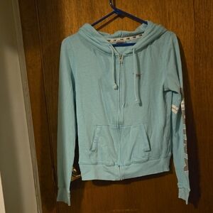 PINK Victoria's Secret Aqua Zip-Up Hoodie